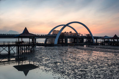 Kenjeran beach view in surabaya, indonesia