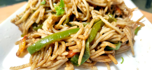 Close-up of meal served in plate