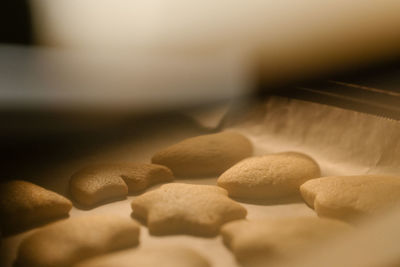 Close-up of cookies on table