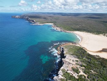 High angle view of sea against sky