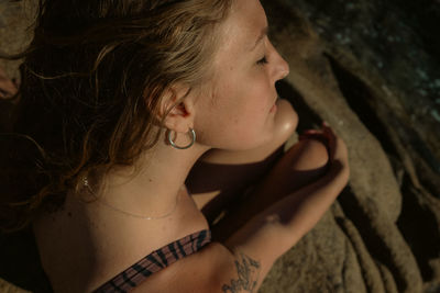 Close-up of young woman