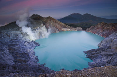 Scenic view of a lake amidst mountain