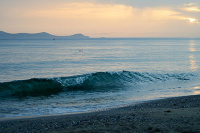 Scenic view of sea during sunset