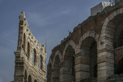 Low angle view of historic building against sky