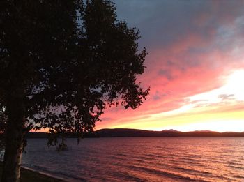 Scenic view of sea at sunset