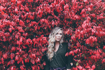 Portrait of young woman outdoors