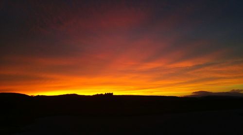 Silhouette of landscape against dramatic sky