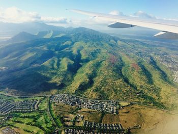 Aerial view of landscape against sky