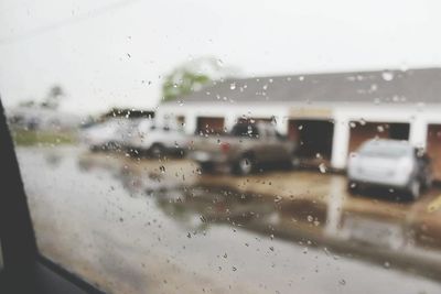 Close-up of wet window in rainy season