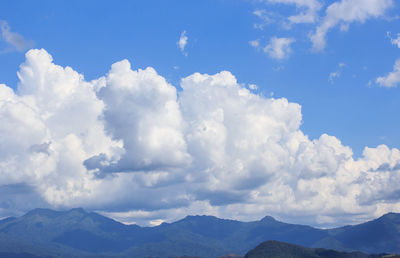 Low angle view of mountains against sky