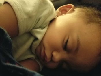 Close-up of baby sleeping