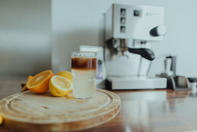 Close-up of coffee on table