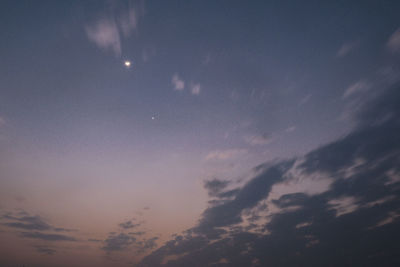 Low angle view of sky at night