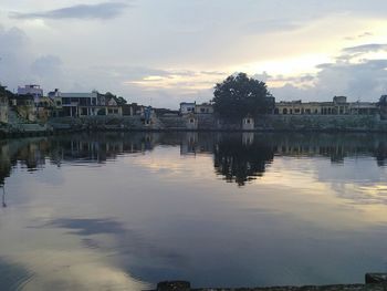 Reflection of buildings in water