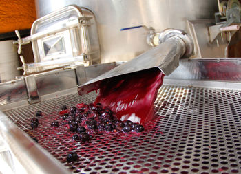 Close-up view of red wine