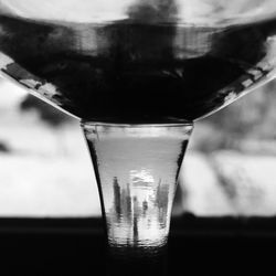 Close-up of water in glass on table