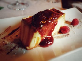 Close-up of dessert on plate