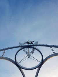 Low angle view of basketball against sky