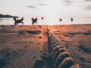 Close-up mooring rope