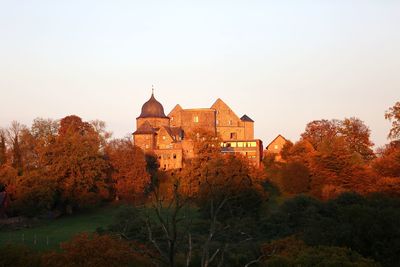 View of historic building against clear sky