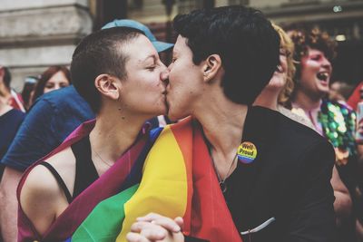 Young couple kissing