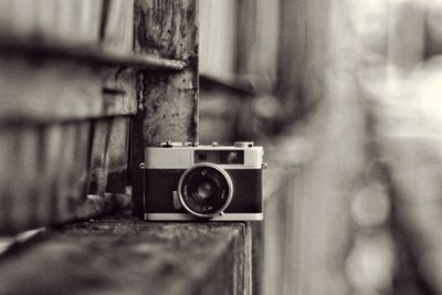 Close-up of vintage camera