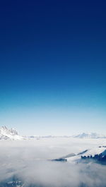 Scenic view of landscape against clear blue sky