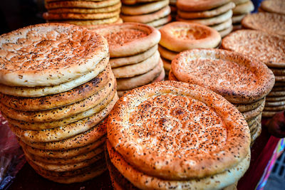 Various naan at the grand bazaar in urumqi, xinjiang