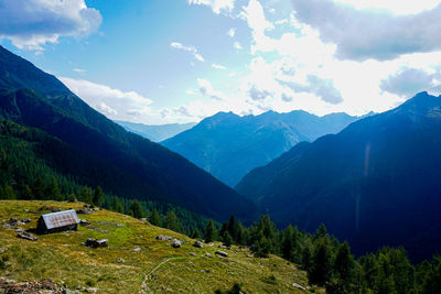 Scenic view of mountains against sky