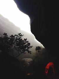 Woman standing on mountain