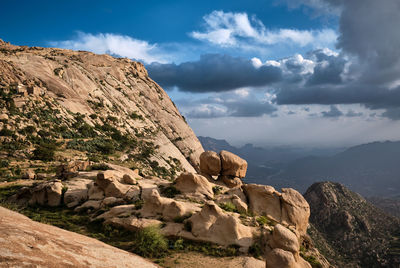 Scenic view of mountains against sky