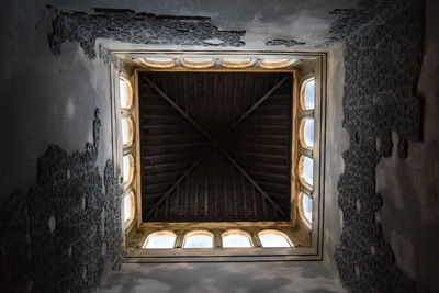 Low angle view of building interior