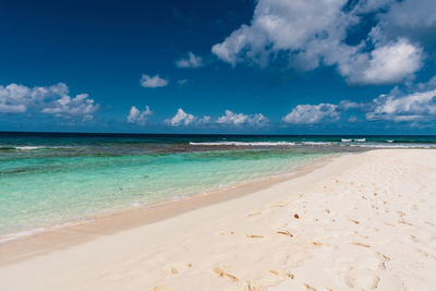 Scenic view of beach against sky