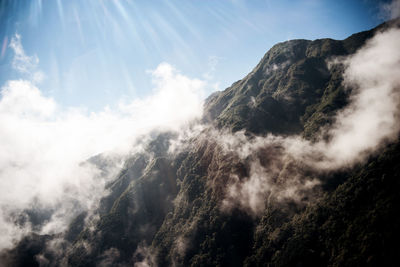 Low angle view of mountain against sky