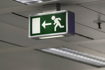 Close-up of information sign