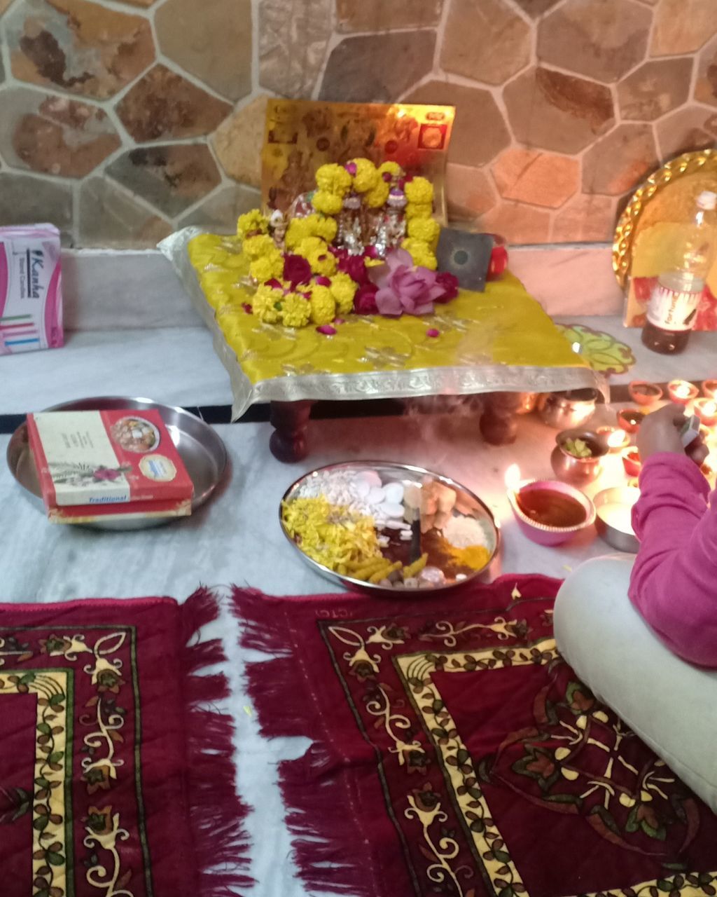 HIGH ANGLE VIEW OF PEOPLE AT TEMPLE