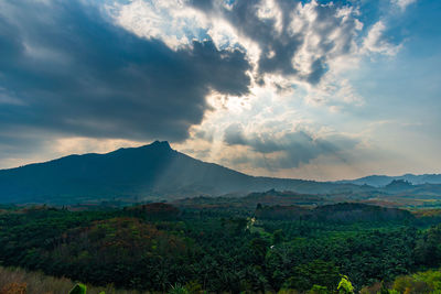 Scenic view of mountains against sky