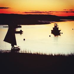 Scenic view of sunset over sea