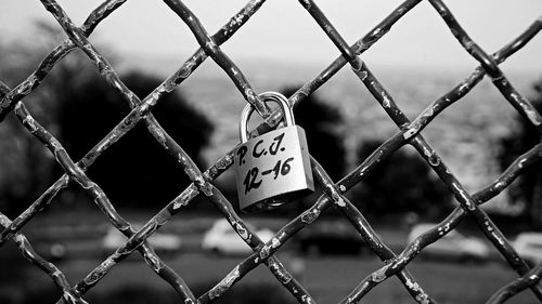 Close-up of chainlink fence