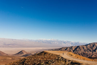 Scenic view of desert against clear sky