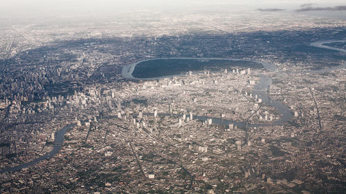 Aerial shot of townscape