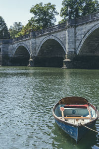 Arch bridge over river