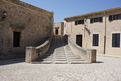 Low angle view of staircase against building