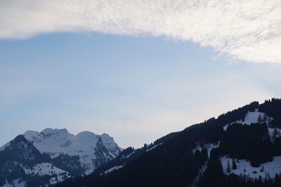 Scenic view of snowcapped mountain against sky