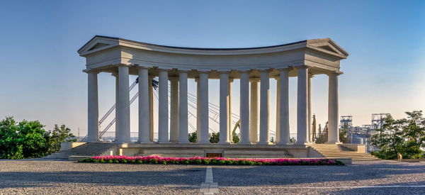 Vorontsov colonnade in the historical center of odessa, ukraine, on a sunny summer morning
