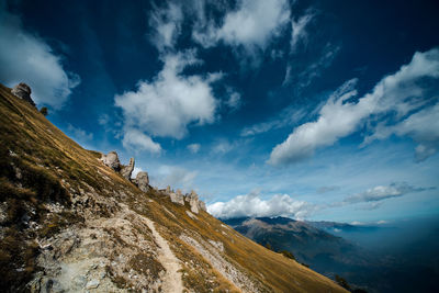 Low angle view of mountain against sky