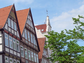 Low angle view of buildings against sky