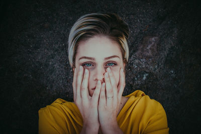 Close-up portrait of young woman