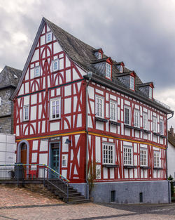 Picturesque german medieval colorful architecture in bad camberg, hesse, germany