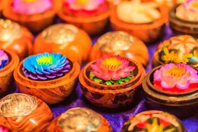 Close-up of cupcakes on table